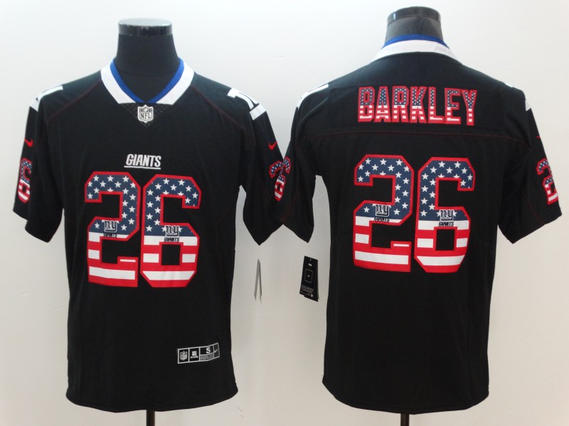 Nike Giants 26 Saquon Barkley Black USA Flag Fashion Color Rush Limited Jersey Nike Giants 26 Saquon Barkley Black USA Flag Fashion Color Rush Limited Jersey