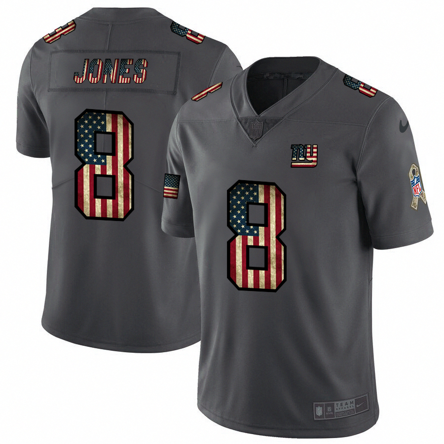 Nike Giants 8 Daniel Jones 2019 Salute To Service USA Flag Fashion Limited Jersey Nike Giants 8 Daniel Jones 2019 Salute To Service USA Flag Fashion Limited Jersey