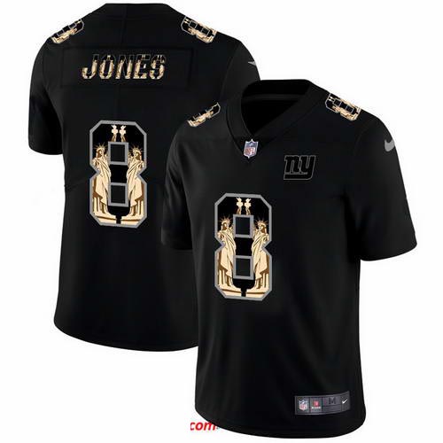 Nike Giants 8 Daniel Jones Black Statue Of Liberty Limited Jersey