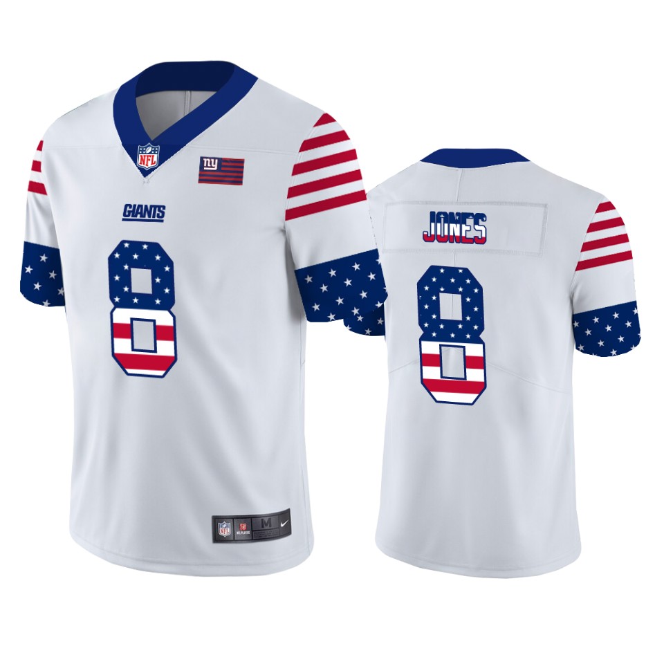 Nike Giants 8 Daniel Jones White USA Flag Fashion Limited Jersey Nike Giants 8 Daniel Jones White USA Flag Fashion Limited Jersey