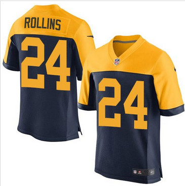 Nike Green Bay Packers #24 Quinten Rollins Navy Blue Alternate Men's Stitched NFL New Elite Jersey Nike Green Bay Packers #24 Quinten Rollins Navy Blue Alternate Men's Stitched NFL New Elite Jersey