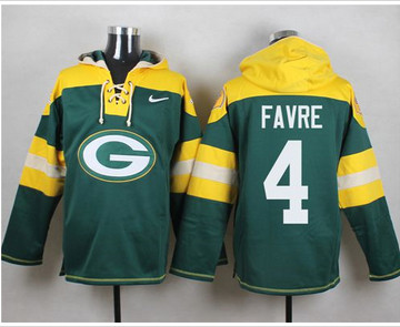 Nike Green Bay Packers #4 Brett Favre Green Player Pullover NFL Hoodie