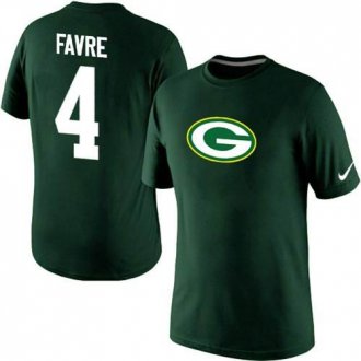 Nike Green Bay Packers #4 Brett Favre Name & Number NFL T-Shirt Green Nike Green Bay Packers #4 Brett Favre Name & Number NFL T-Shirt Green