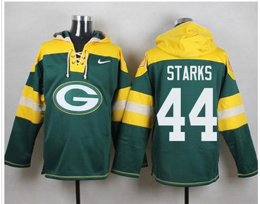 Nike Green Bay Packers #44 James Starks Green Player Pullover NFL Hoodie