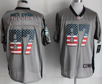 Nike Green Bay Packers #87 Jordy Nelson Grey NFL Elite USA Flag Fashion jersey - 副本 Nike Green Bay Packers #87 Jordy Nelson Grey NFL Elite USA Flag Fashion jersey - 副本