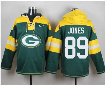 Nike Green Bay Packers #89 James Jones Green Player Pullover NFL Hoodie