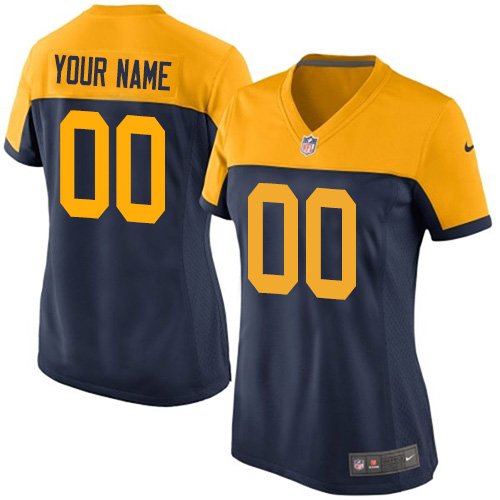 Nike Green Bay Packers Elite Navy Blue Alternate Women's Jersey NFL Vapor Untouchable Customized jerseys