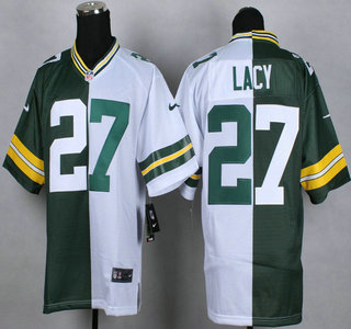Nike Green Bay Packers Jersey 27 Eddie Lacy Green With White Two Tone Elite Jerseys