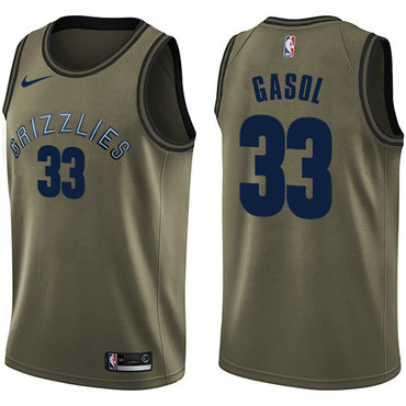 Nike Grizzlies #33 Marc Gasol Green Salute to Service NBA Swingman Jersey Nike Grizzlies #33 Marc Gasol Green Salute to Service NBA Swingman Jersey