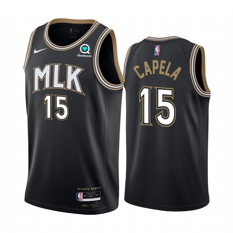 Nike Hawks #15 Clint Capela Black NBA Swingman 2020-21 City Edition Jersey Nike Hawks #15 Clint Capela Black NBA Swingman 2020-21 City Edition Jersey