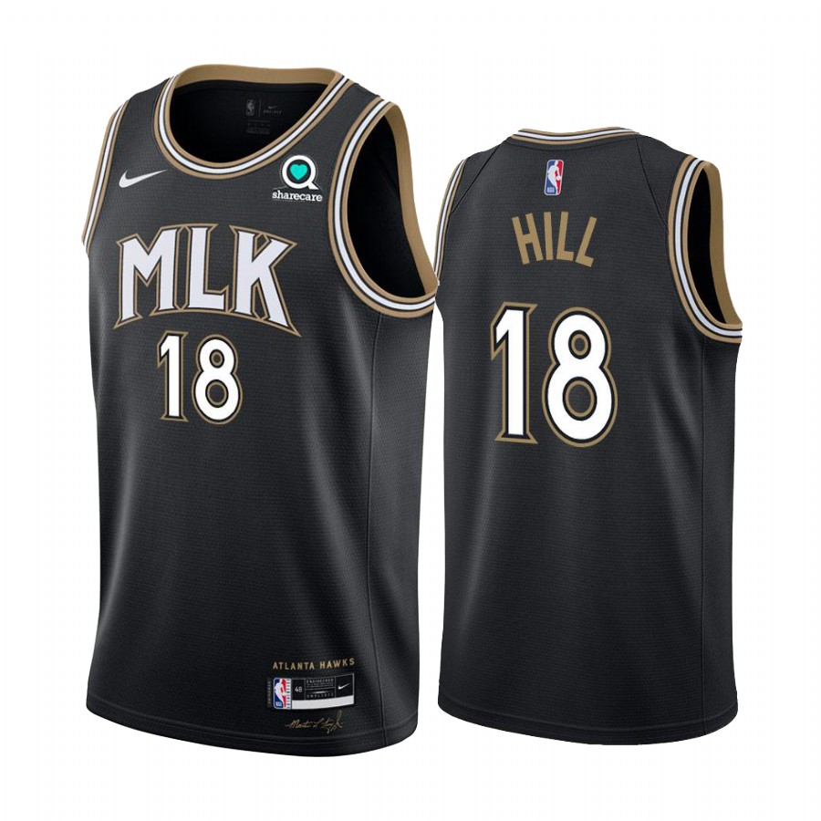 Nike Hawks #18 Solomon Hill Black NBA Swingman 2020-21 City Edition Jersey Nike Hawks #18 Solomon Hill Black NBA Swingman 2020-21 City Edition Jersey