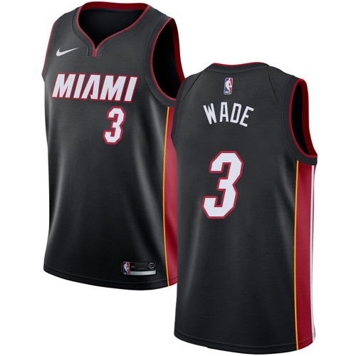 Nike Heat #3 Dwyane Wade Black NBA Swingman Icon Edition Jersey
