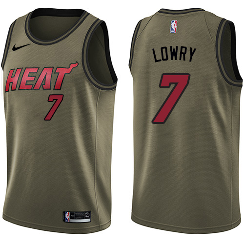 Nike Heat #7 Kyle Lowry Green Salute to Service NBA Swingman Jersey Nike Heat #7 Kyle Lowry Green Salute to Service NBA Swingman Jersey