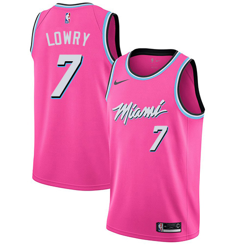 Nike Heat #7 Kyle Lowry Pink NBA Swingman Earned Edition Jersey Nike Heat #7 Kyle Lowry Pink NBA Swingman Earned Edition Jersey