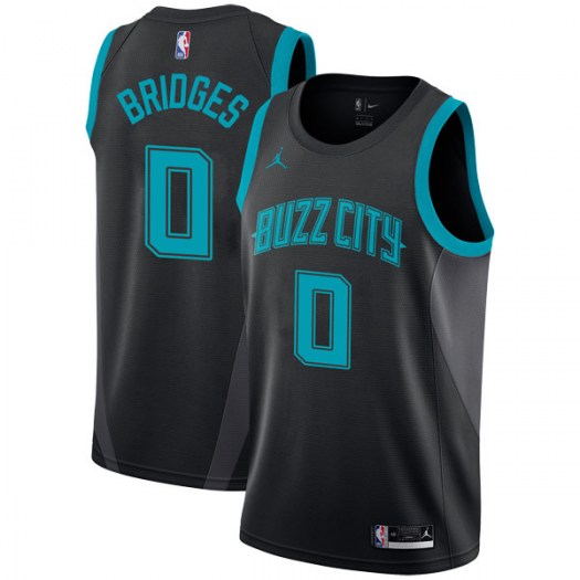 Nike Hornets #0 Miles Bridges Black NBA Jordan Swingman City Edition 2018 19 Jersey