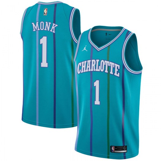 Nike Hornets #1 Malik Monk Aqua NBA Jordan Swingman Hardwood Classics Jersey