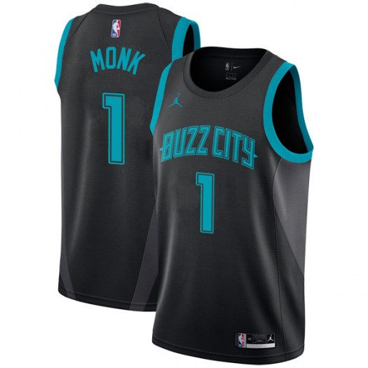 Nike Hornets #1 Malik Monk Black NBA Jordan Swingman City Edition 2018 19 Jersey