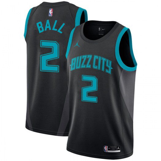 Nike Hornets #2 LaMelo Ball Black NBA Jordan Swingman City Edition 2018 19 Jersey