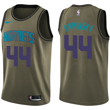 Nike Hornets #44 Frank Kaminsky Green Salute to Service NBA Swingman Jersey