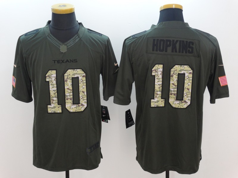 Nike Houston Texans #10 DeAndre Hopkins  Green Men's Stitched NFL Limited Salute To Service Jersey
