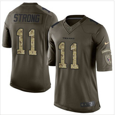 Nike Houston Texans #11 Jaelen Strong Green Men's Stitched NFL Limited Salute to Service Jersey Nike Houston Texans #11 Jaelen Strong Green Men's Stitched NFL Limited Salute to Service Jersey