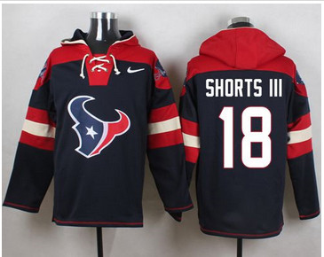 Nike Houston Texans #18 Cecil Shorts III Navy Blue Player Pullover NFL Hoodie Nike Houston Texans #18 Cecil Shorts III Navy Blue Player Pullover NFL Hoodie