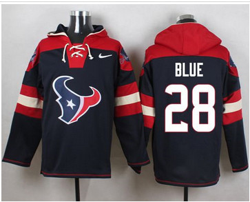 Nike Houston Texans #28 Alfred Blue Navy Blue Player Pullover NFL Hoodie