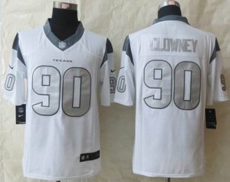 Nike Houston Texans #90 Jadeveon Clowney White NFL Limited Platinum Jersey