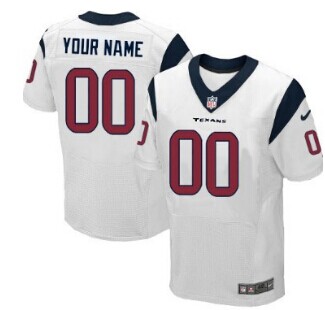 Nike Houston Texans Customized White Elite Jersey