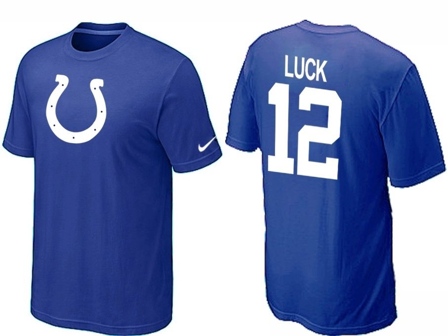 NEW NFL Indianapolis Colts 12 Luck Name & Number T-Shirt NEW NFL Indianapolis Colts 12 Luck Name & Number T-Shirt
