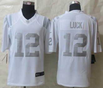 Nike Indianapolis Colts #12 Andrew Luck White NFL Limited Platinum Jersey Nike Indianapolis Colts #12 Andrew Luck White NFL Limited Platinum Jersey