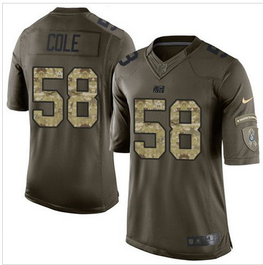 Nike Indianapolis Colts #58 Trent Cole Green Men's Stitched NFL Limited Salute to Service Jersey Nike Indianapolis Colts #58 Trent Cole Green Men's Stitched NFL Limited Salute to Service Jersey