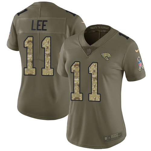 Nike Jaguars #11 Marqise Lee Olive Camo Women's Stitched NFL Limited 2017 Salute to Service Jersey