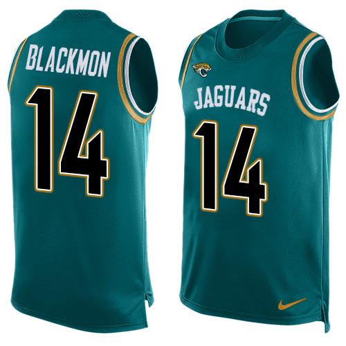 Nike Jaguars #14 Justin Blackmon Teal Green Team Color Men's Stitched NFL Limited Tank Top Jersey Nike Jaguars #14 Justin Blackmon Teal Green Team Color Men's Stitched NFL Limited Tank Top Jersey