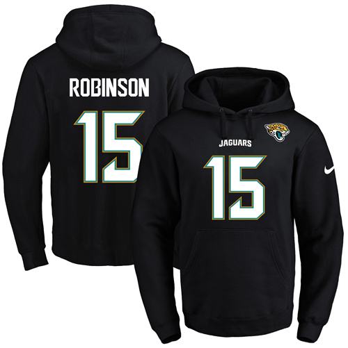 Nike Jaguars #15 Allen Robinson Black Name & Number Pullover NFL Hoodie Nike Jaguars #15 Allen Robinson Black Name & Number Pullover NFL Hoodie