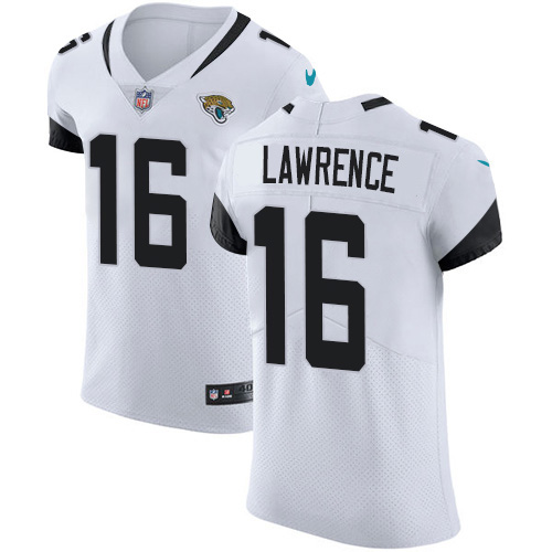 Nike Jaguars #16 Trevor Lawrence White Men's Stitched NFL New Elite Jersey Nike Jaguars #16 Trevor Lawrence White Men's Stitched NFL New Elite Jersey