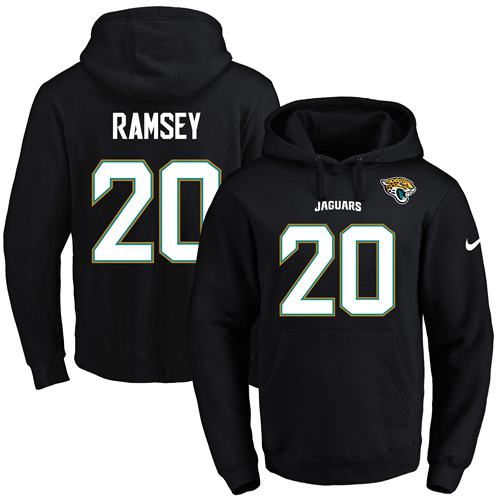 Nike Jaguars #20 Jalen Ramsey Black Name & Number Pullover NFL Hoodie Nike Jaguars #20 Jalen Ramsey Black Name & Number Pullover NFL Hoodie