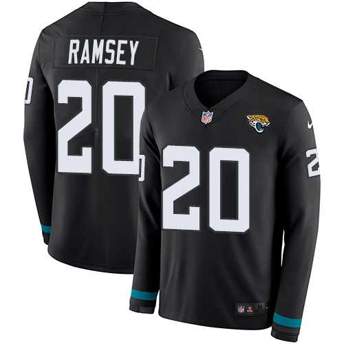 Nike Jaguars #20 Jalen Ramsey Black Team Color Men's Stitched NFL Limited Therma Long Sleeve Jersey Nike Jaguars #20 Jalen Ramsey Black Team Color Men's Stitched NFL Limited Therma Long Sleeve Jersey