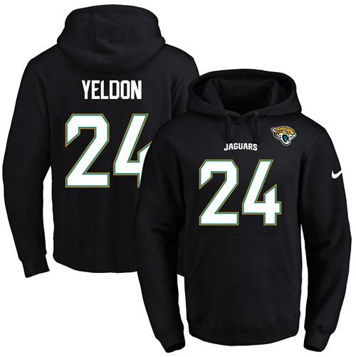 Nike Jaguars #24 T.J. Yeldon Black Name & Number Pullover NFL Hoodie Nike Jaguars #24 T.J. Yeldon Black Name & Number Pullover NFL Hoodie