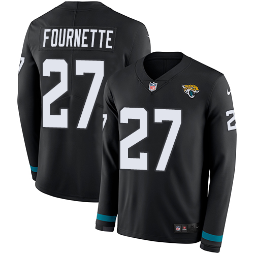 Nike Jaguars #27 Leonard Fournette Black Team Color Men's Stitched NFL Limited Therma Long Sleeve Jersey Nike Jaguars #27 Leonard Fournette Black Team Color Men's Stitched NFL Limited Therma Long Sleeve Jersey
