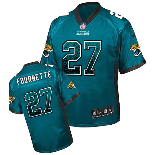Nike Jaguars #27 Leonard Fournette Teal Green Alternate Men's Stitched NFL Elite Drift Fashion Jersey Nike Jaguars #27 Leonard Fournette Teal Green Alternate Men's Stitched NFL Elite Drift Fashion Jersey