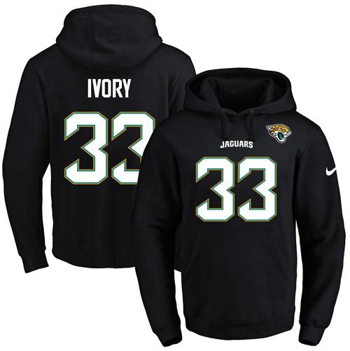 Nike Jaguars #33 Chris Ivory Black Name & Number Pullover NFL Hoodie Nike Jaguars #33 Chris Ivory Black Name & Number Pullover NFL Hoodie