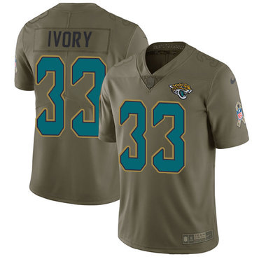 Nike Jaguars #33 Chris Ivory Olive Youth Stitched NFL Limited 2017 Salute to Service Jersey
