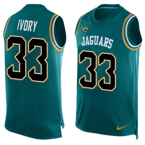Nike Jaguars #33 Chris Ivory Teal Green Team Color Men's Stitched NFL Limited Tank Top Jersey Nike Jaguars #33 Chris Ivory Teal Green Team Color Men's Stitched NFL Limited Tank Top Jersey