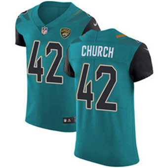 Nike Jaguars #42 Barry Church Teal Green Team Color Men's Stitched NFL Vapor Untouchable Elite Jersey