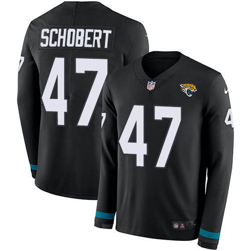 Nike Jaguars #47 Joe Schobert Black Team Color Men's Stitched NFL Limited Therma Long Sleeve Jersey Nike Jaguars #47 Joe Schobert Black Team Color Men's Stitched NFL Limited Therma Long Sleeve Jersey