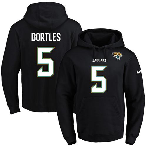 Nike Jaguars #5 Blake Bortles Black Name & Number Pullover NFL Hoodie Nike Jaguars #5 Blake Bortles Black Name & Number Pullover NFL Hoodie