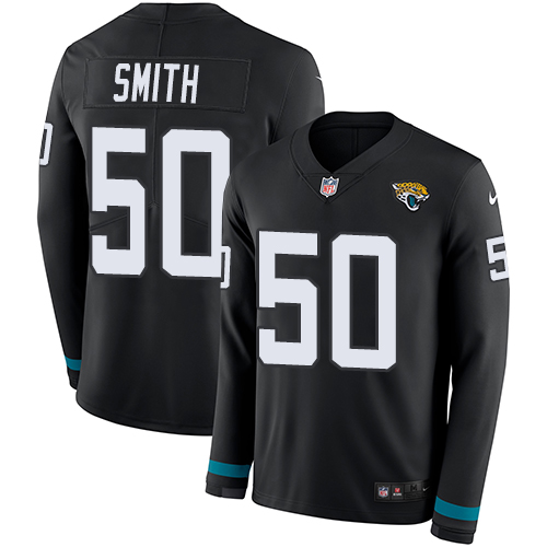 Nike Jaguars #50 Telvin Smith Black Team Color Men's Stitched NFL Limited Therma Long Sleeve Jersey Nike Jaguars #50 Telvin Smith Black Team Color Men's Stitched NFL Limited Therma Long Sleeve Jersey
