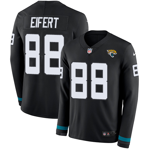 Nike Jaguars #88 Tyler Eifert Black Team Color Men's Stitched NFL Limited Therma Long Sleeve Jersey Nike Jaguars #88 Tyler Eifert Black Team Color Men's Stitched NFL Limited Therma Long Sleeve Jersey