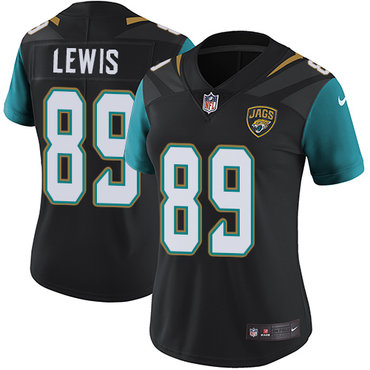 Nike Jaguars #89 Marcedes Lewis Black Alternate Women's Stitched NFL Vapor Untouchable Limited Jersey